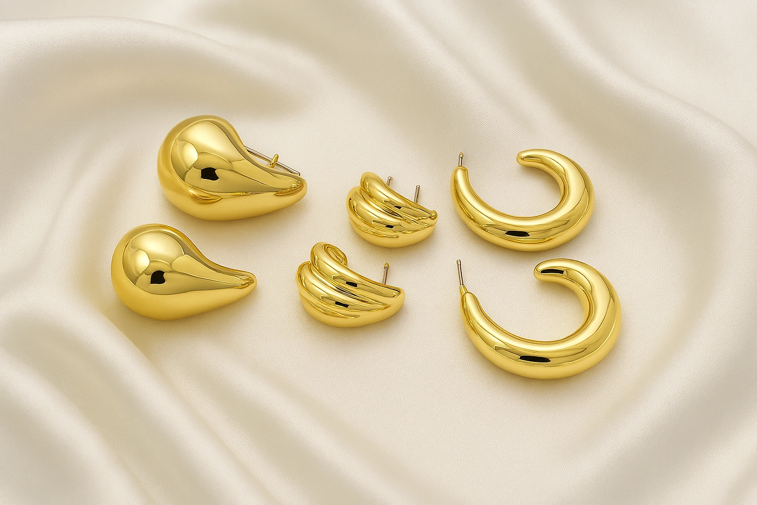 Drop Hoops Earrings Set