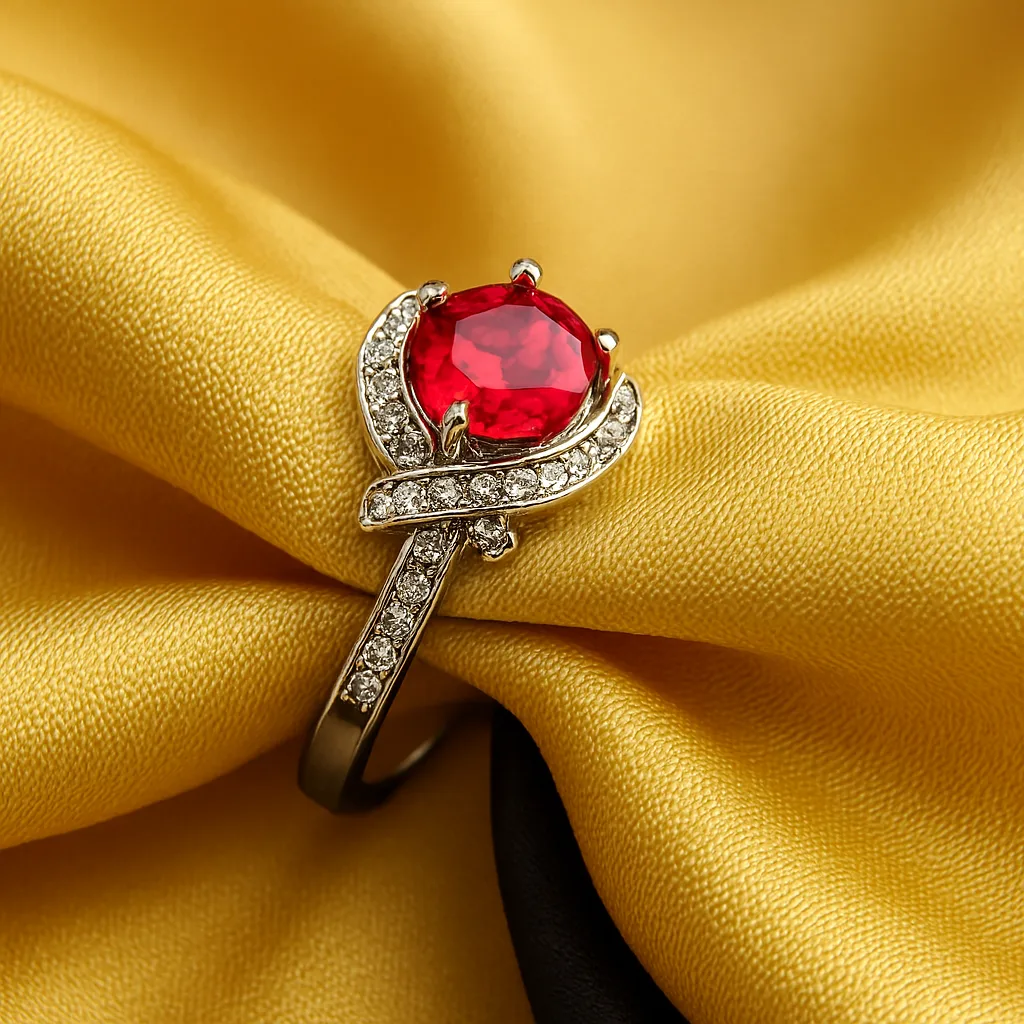 Crimson Swirl Ring